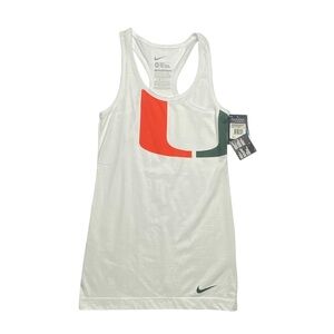 NWT university of Miami Hurricanes Nike White Tank with Bold Logo xs